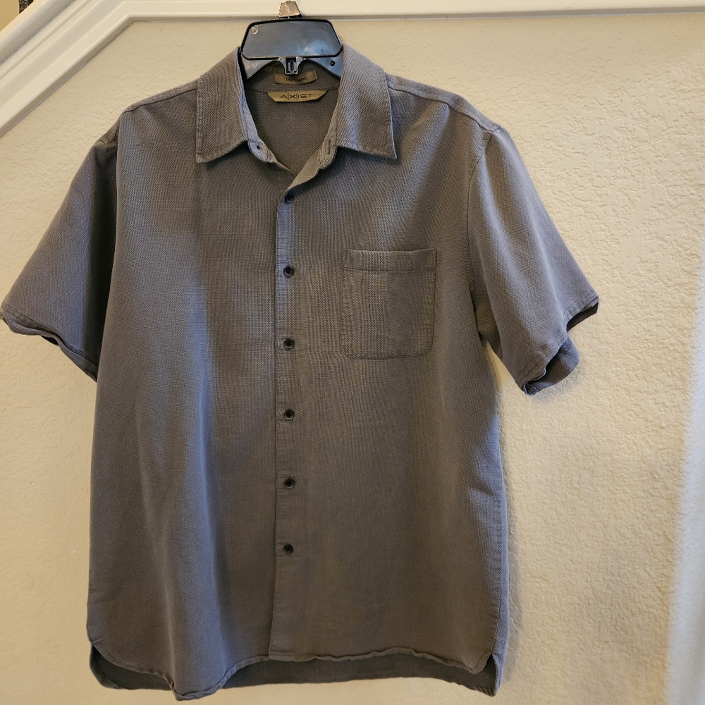 AXIST Men's Surf Soft Collared Button Up Short Sleeve Shirt Size L